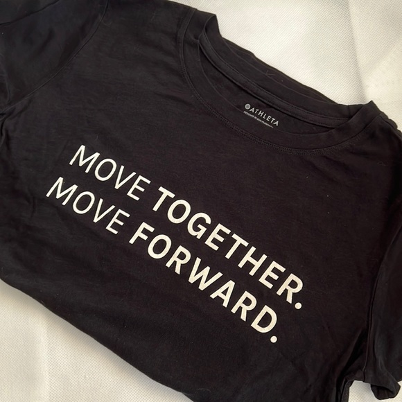 NWOT! Athleta Daily Organic Crew Tee Black - Picture 2 of 5